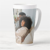 Tasse Latte Photos personnalisées et texte (Angle droit)