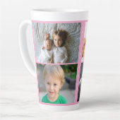 Tasse Latte Photos personnalisées et texte (Angle gauche)