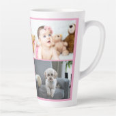 Tasse Latte Photos personnalisées et texte (Droite)