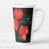 Tasse Latte Photos rouges sur arrière - plan noir (Droite)