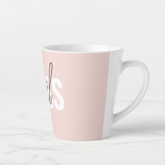 Tasse Latte Phrase moderne Pastel Rose fille Boss Phrase (Droite)
