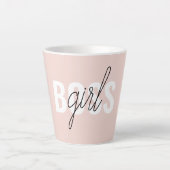 Tasse Latte Phrase moderne Pastel Rose fille Boss Phrase (Devant)