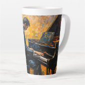 Tasse Latte Piano Player - Peinture à l'huile (Angle droit)