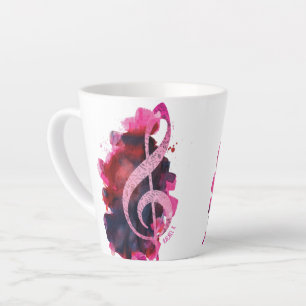 Tasse Latte Piano rose Plutôt Rose Personnalisé Grand Personne