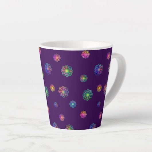 Tasse Latte Pick a Posy Custom Background  (Angle droit)