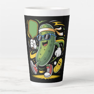 Tasse Latte Pickle Jouant au Pickleball