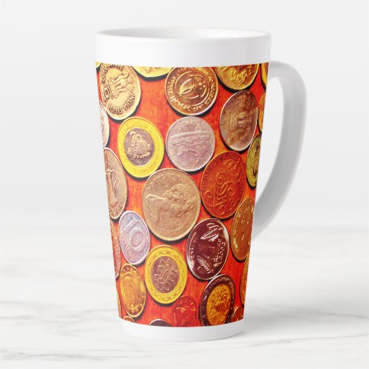 Tasse Latte Pièces du monde (Angle droit)