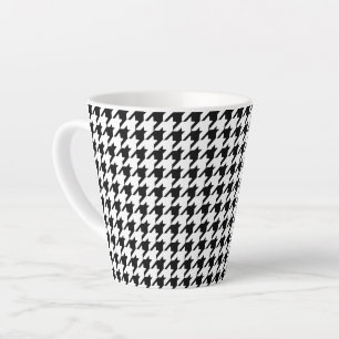 Tasse Latte Pied de fond noir et blanc