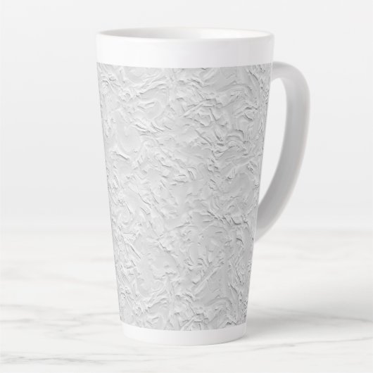 Tasse Latte Pierre texturée blanche, Art Abstrait monochrome (Angle droit)