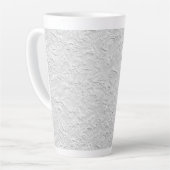 Tasse Latte Pierre texturée blanche, Art Abstrait monochrome (Angle gauche)