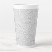 Tasse Latte Pierre texturée blanche, Art Abstrait monochrome (Devant)