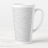 Tasse Latte Pierre texturée blanche, Art Abstrait monochrome (Droite)