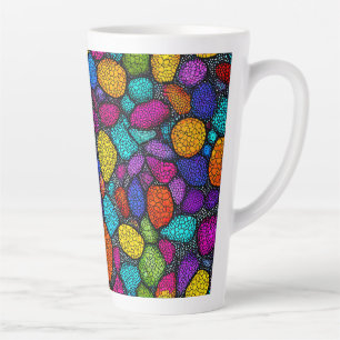 Tasse Latte Pierres colorées abstraites