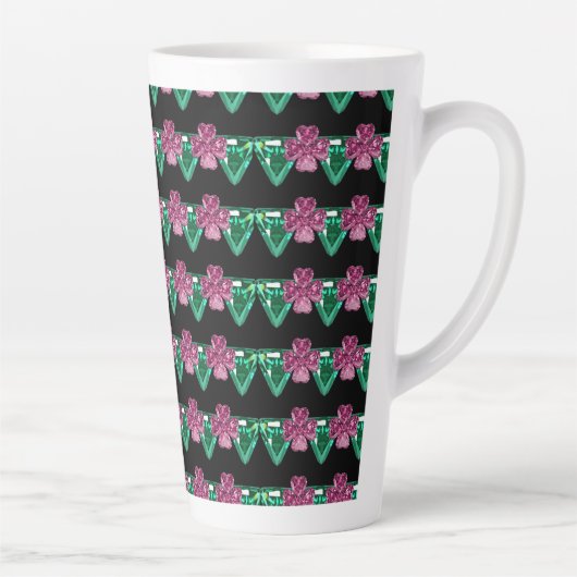 Tasse Latte pierres de fleurs (Droite)