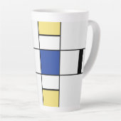 Tasse Latte Piet Mondrian - Composition Abstrait géométrique (Angle droit)