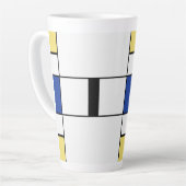 Tasse Latte Piet Mondrian - Composition Abstrait géométrique (Angle gauche)
