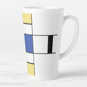 Tasse Latte Piet Mondrian - Composition Abstrait géométrique
