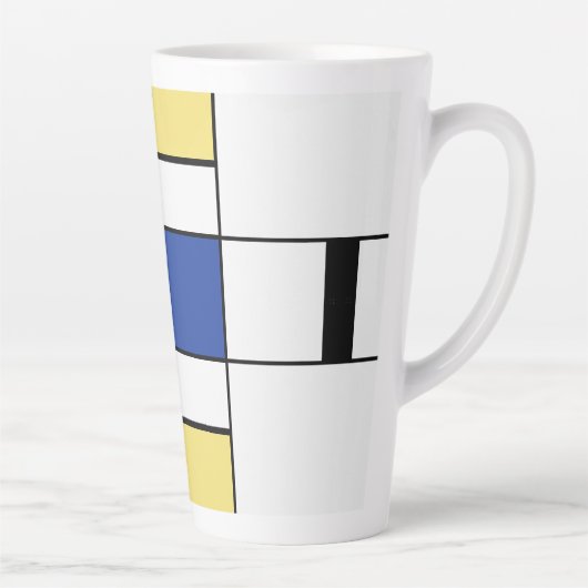 Tasse Latte Piet Mondrian - Composition Abstrait géométrique (Droite)