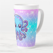 Tasse Latte Pieuvre bleue mignonne (Angle droit)