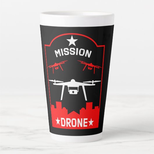 Tasse Latte Pilote de drone de loisir (Devant)