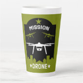 Tasse Latte Pilote de drone de loisir (Devant)