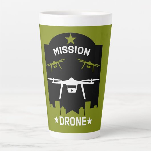 Tasse Latte Pilote de drone de loisir (Devant)