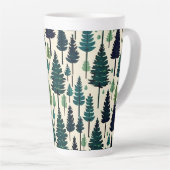 Tasse Latte Pine d'hiver conception arbre de Noël neige #4 (Angle droit)