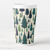 Tasse Latte Pine d'hiver conception arbre de Noël neige #4 (Devant)