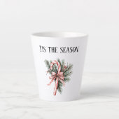 Tasse Latte Pine Tree Candy Cane Red Christmas (Devant)