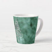 Tasse Latte Pine Turquoise Vert Argent Noël (Angle droit)