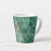 Tasse Latte Pine Turquoise Vert or Noël (Angle droit)