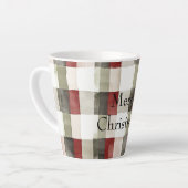 Tasse Latte Pine Vert ivoire Rouge rayures (Angle gauche)