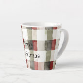 Tasse Latte Pine Vert ivoire Rouge rayures (Angle droit)