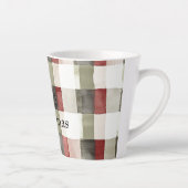 Tasse Latte Pine Vert ivoire Rouge rayures (Droite)