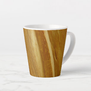 Tasse Latte Pine Wood II Faux Texture en bois