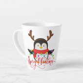 Tasse Latte Pingouin de Noël (Angle gauche)