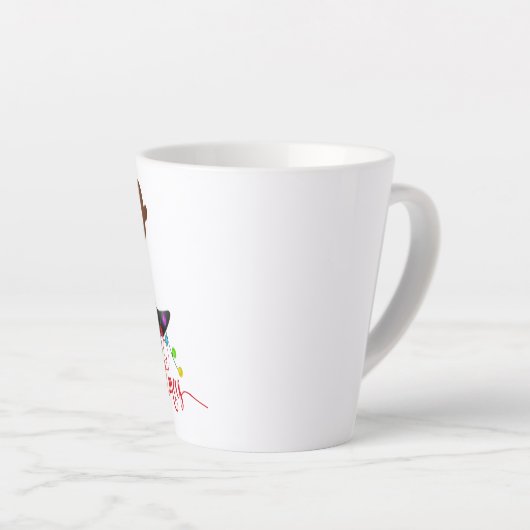 Tasse Latte Pingouin de Noël (Angle droit)