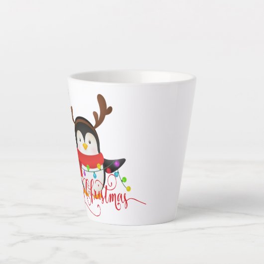 Tasse Latte Pingouin de Noël (Devant)