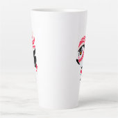 Tasse Latte Pingouin de Noël dans un Casquette et écharpe sur  (Devant)