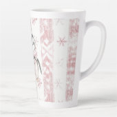 Tasse Latte Pingouin rose Snowflakes Noël (Droite)