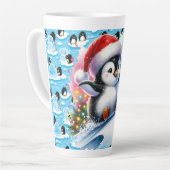 Tasse Latte Pingouins d'hiver (Angle gauche)