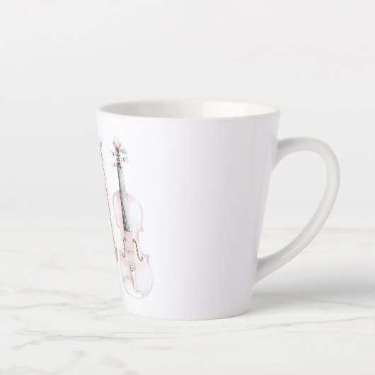Tasse Latte Pink Blush Violin (Droite)