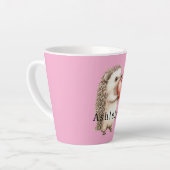 Tasse Latte Pink Cute Hedgehog Heart Animal   (Angle gauche)