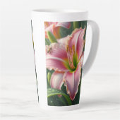 Tasse Latte Pink Daylily Floral (Angle droit)