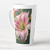 Tasse Latte Pink Daylily Floral (Angle gauche)