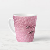 Tasse Latte Pink Glitzy Sparkle personnalisé (Angle gauche)