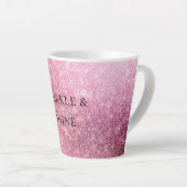 Tasse Latte Pink Glitzy Sparkle personnalisé (Angle droit)