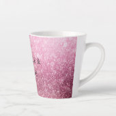 Tasse Latte Pink Glitzy Sparkle personnalisé (Droite)
