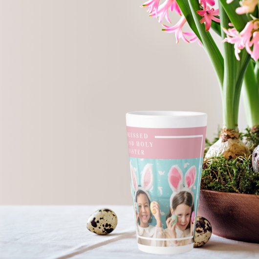 Tasse Latte Pink Happy Blessed Easter | Venin