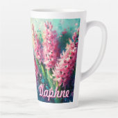 Tasse Latte Pink Hyacinths Hyacinth Floral Personalized (Droite)